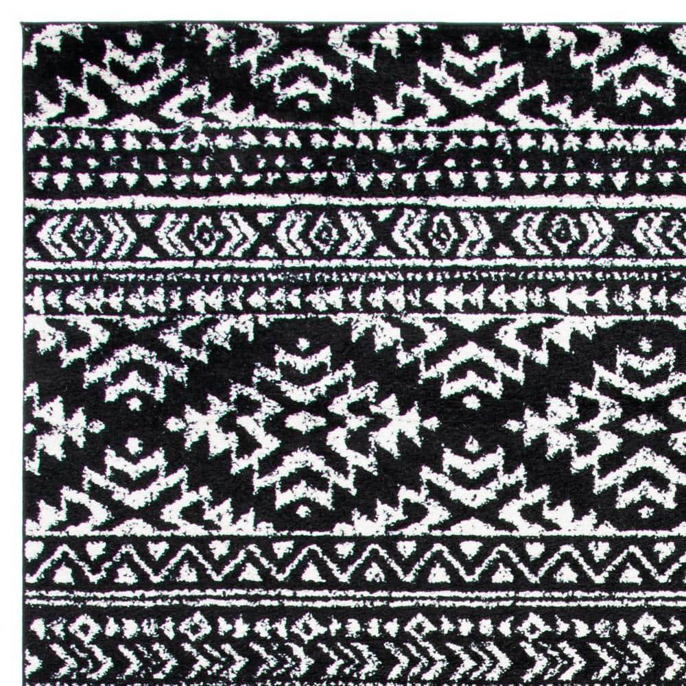 Tulum TUL272 Power Loomed Area Rug - Black/Ivory - 8'9"x11'9" - Safavieh.