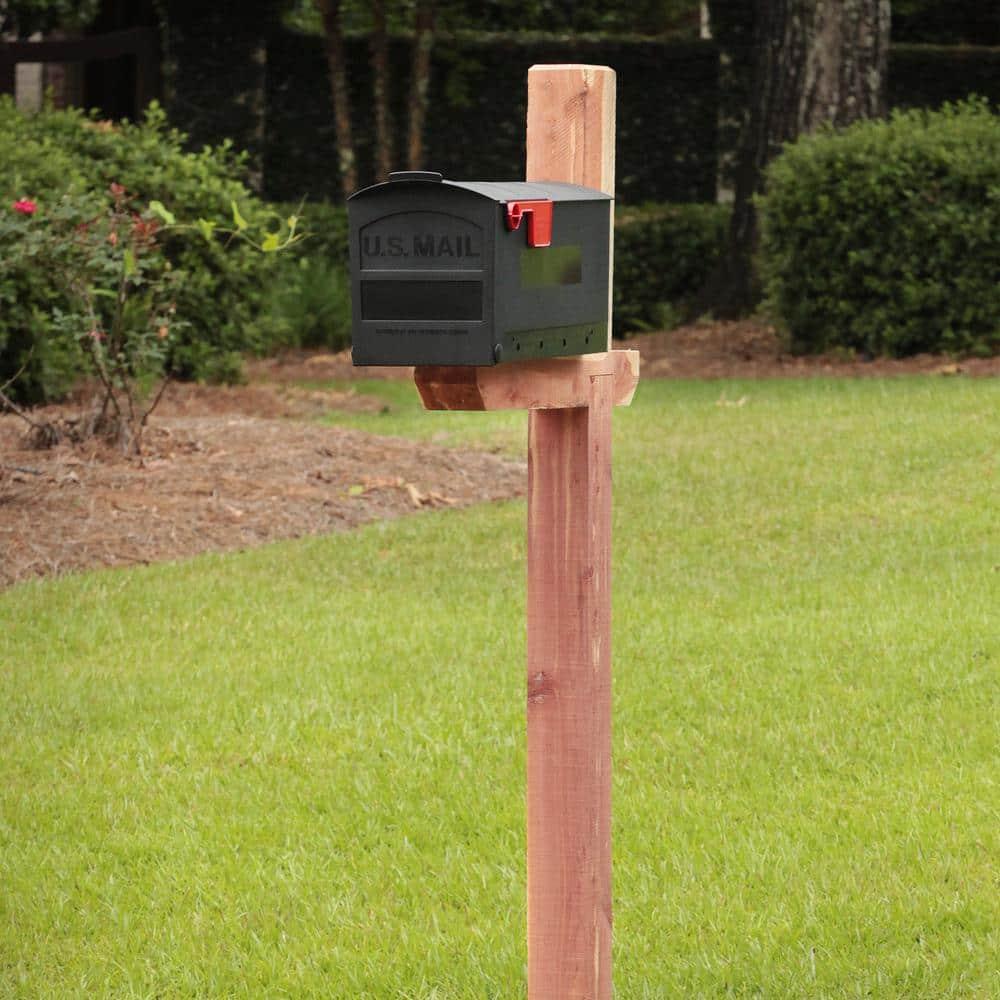 Architectural Mailboxes Patriot Plastic, Medium, Post-Mount Mailbox in Black