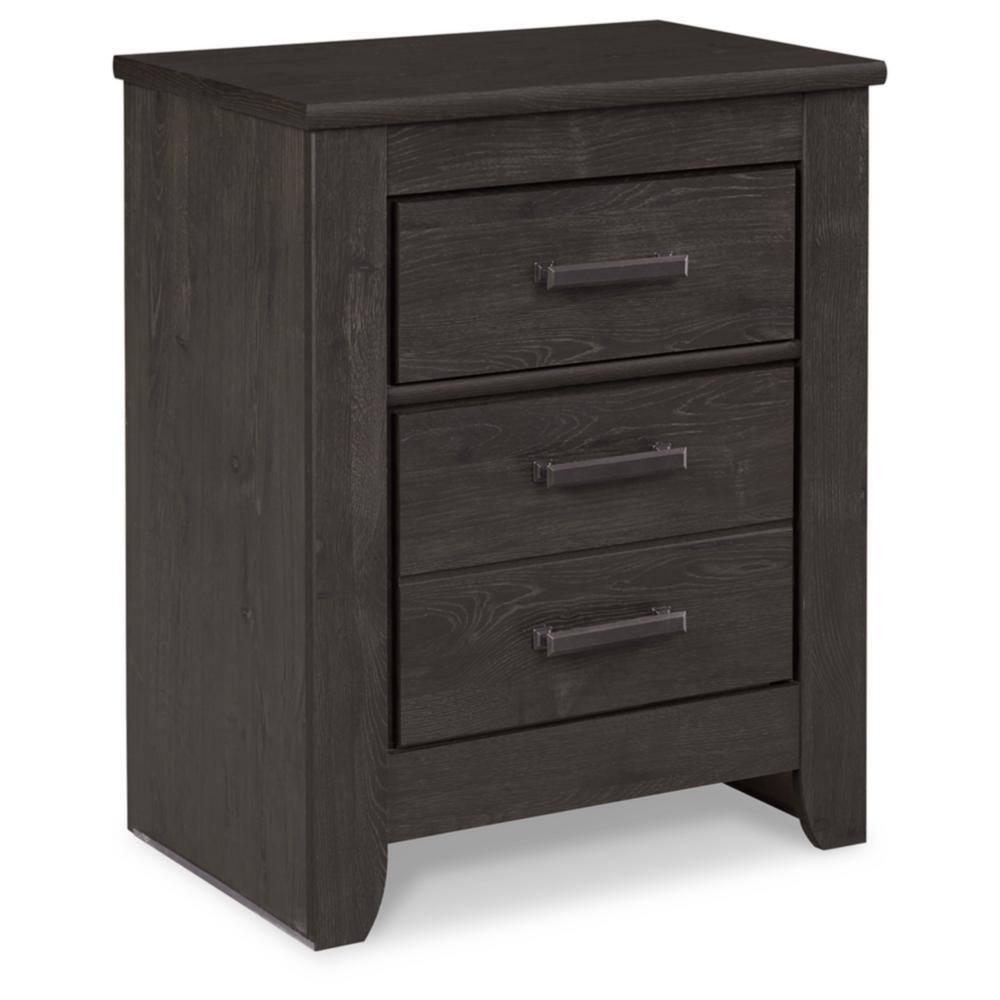 Brinxton Nightstand - Black - Signature Design by Ashley: Contemporary Bedside Table with Storage Drawer
