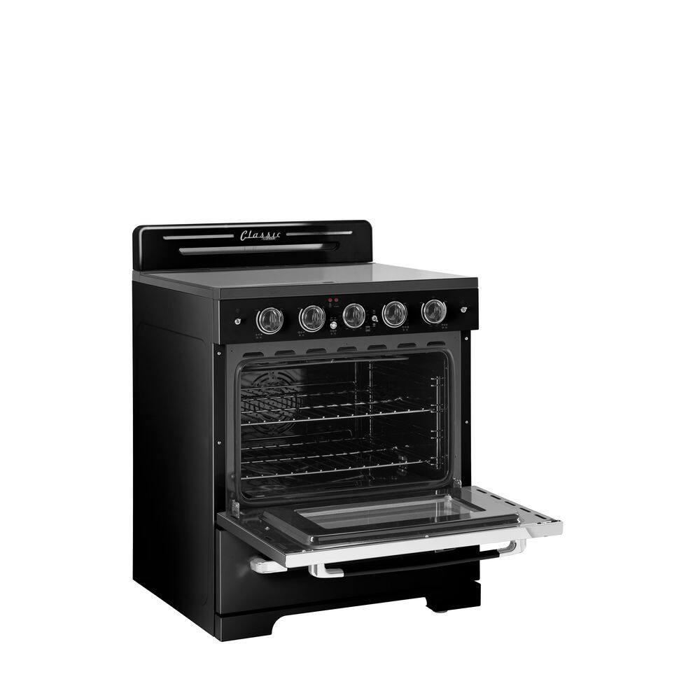 Unique Classic Retro 30" 3.9 cu/ft Freestanding 5-Element Electric Range with Convection Oven