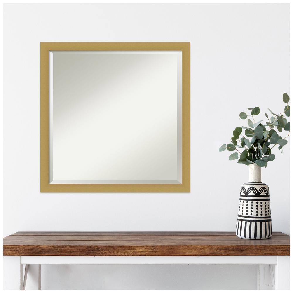 Amanti Art Grace Brushed Gold Narrow Framed Wall Mirror - 18 x 22 in