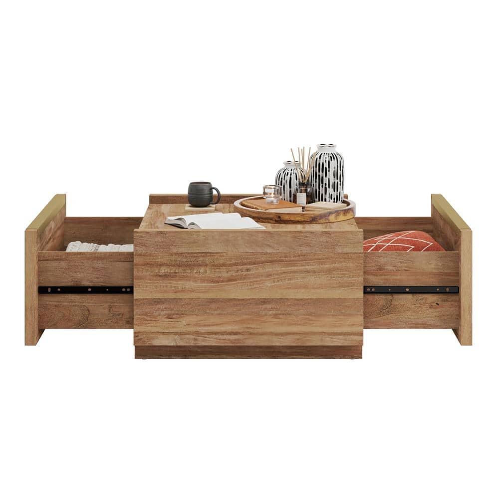 Manhattan Gate Coffee Table with Storage Sindoori Mango - Sauder: Modern Style, 2 Drawers, Lightweight Construction
