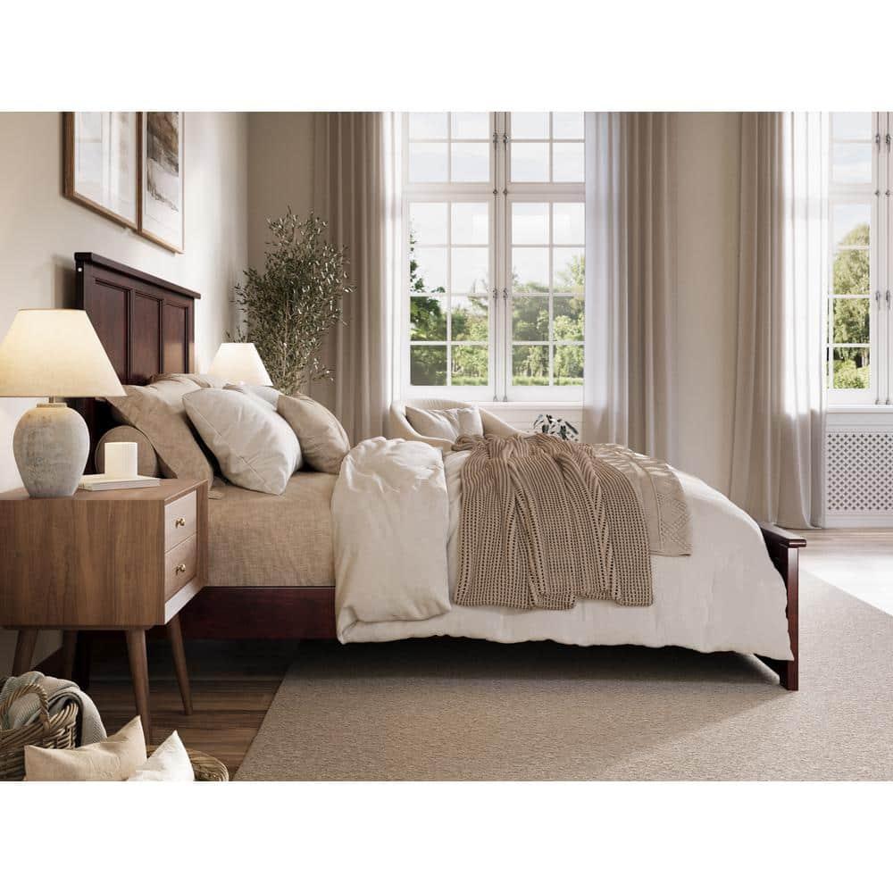 AFI Charlotte Queen Solid Wood Low Profile Platform Bed with Matching Footboard, Espresso