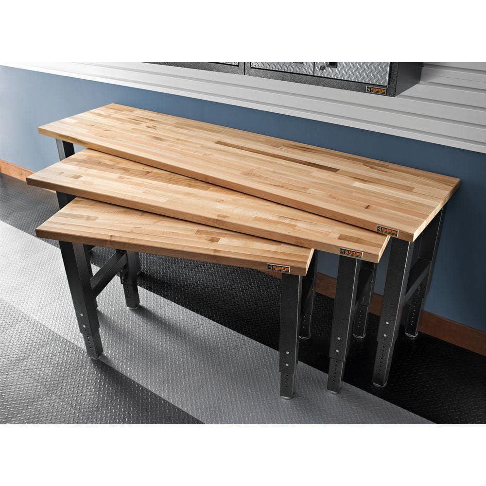 Adjustable Height Hardwood Workbench