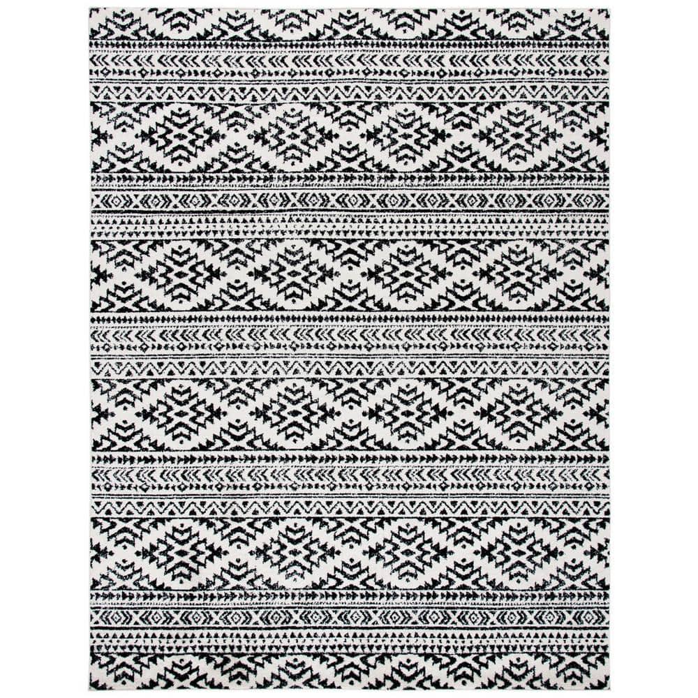 Tulum TUL272 Power Loomed Area Rug - Ivory/Black - 8'9"x11'9" - Safavieh.