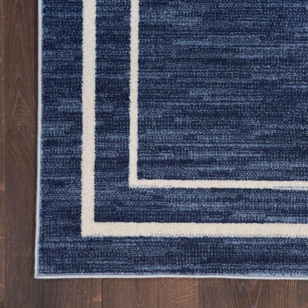 Nourison Essentials 10' x 14' Navy/Ivory Contemporary Indoor/Outdoor Rug
