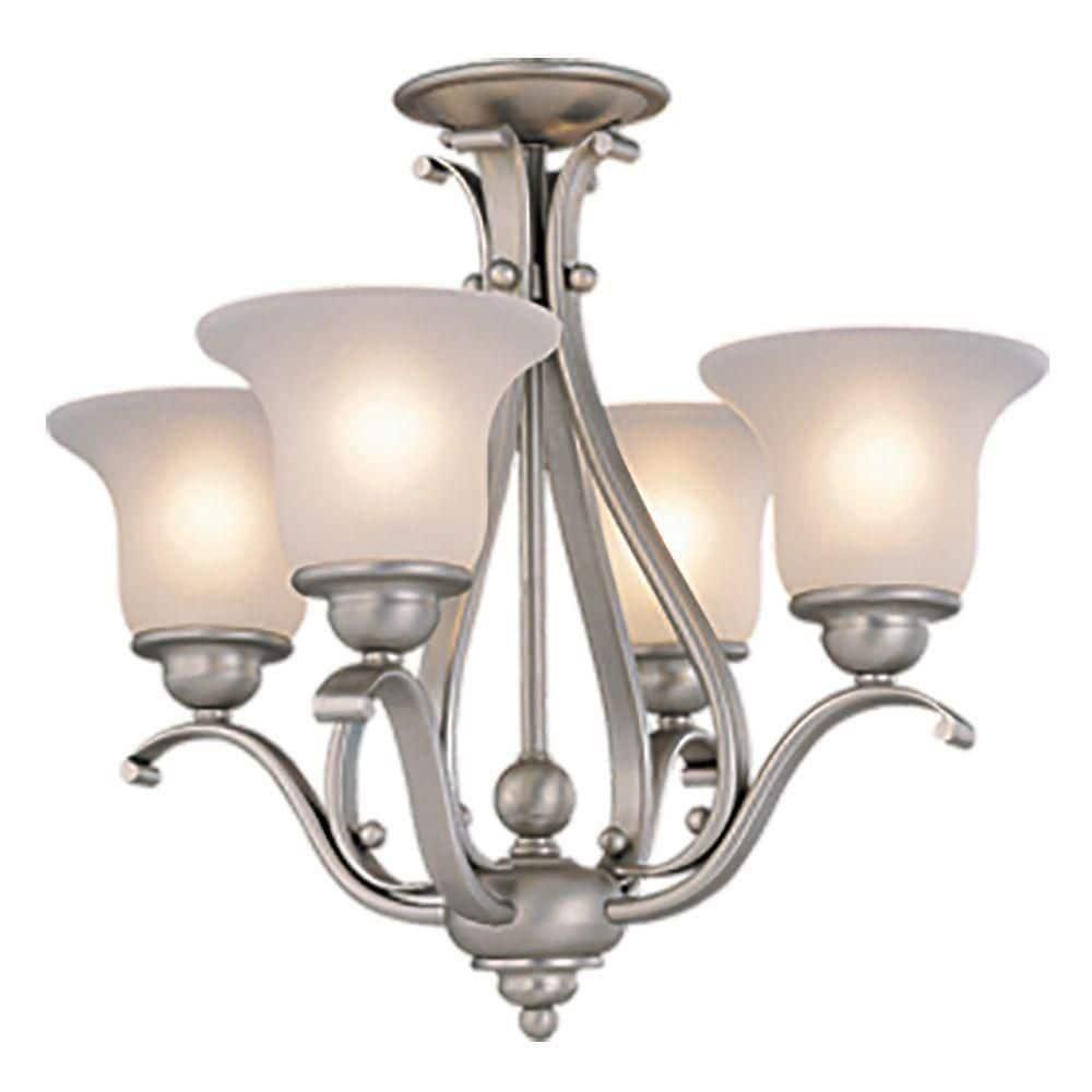 Vaxcel Monrovia 4 - Light Chandelier in  Brushed Nickel