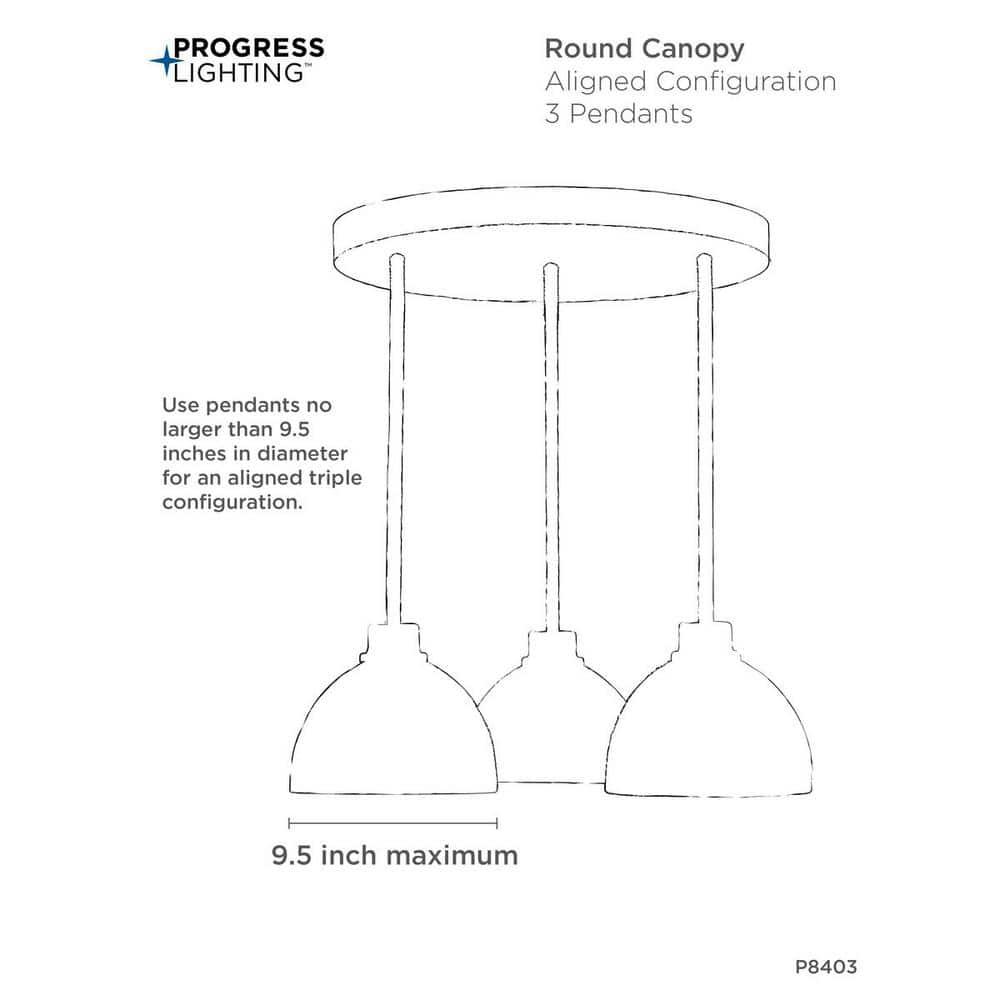 Canopy Kit 15-1/2-Inch Round For Up To 3 Pendants