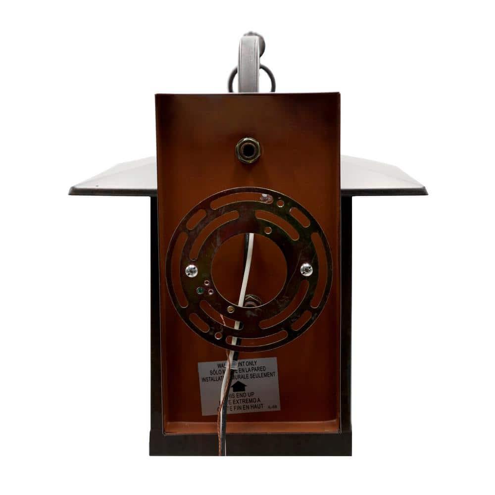 11.75" 1-Light Mona Mission Style Outdoor Wall Lantern Sconce Bronze - River of Goods: Stained Glass, ETL Listed, Weather-Resistant