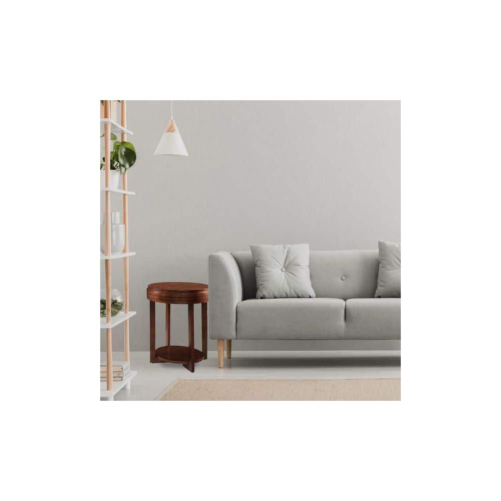 Leick Favorite Finds Oval Wood End Table in Chocolate Cherry