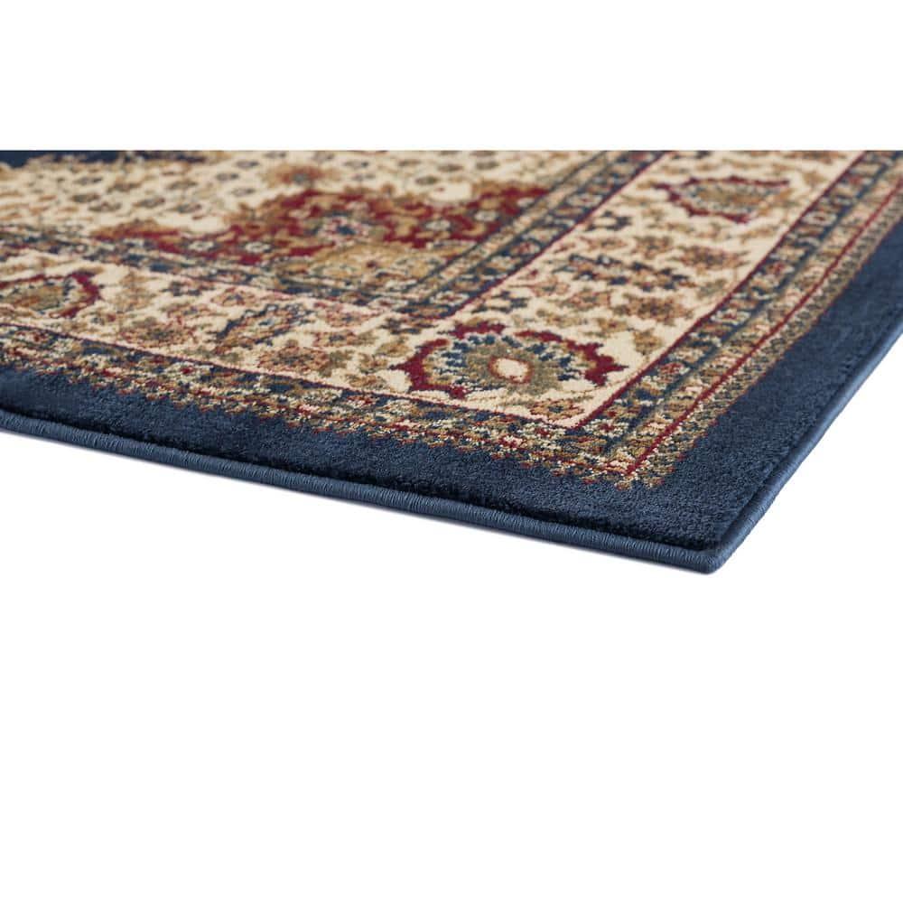 Tayse Sensation Area Rug 4707 NAVY Traditional Navy Blue Medallion Circle 8' 9" x 12' 3" Rectangle