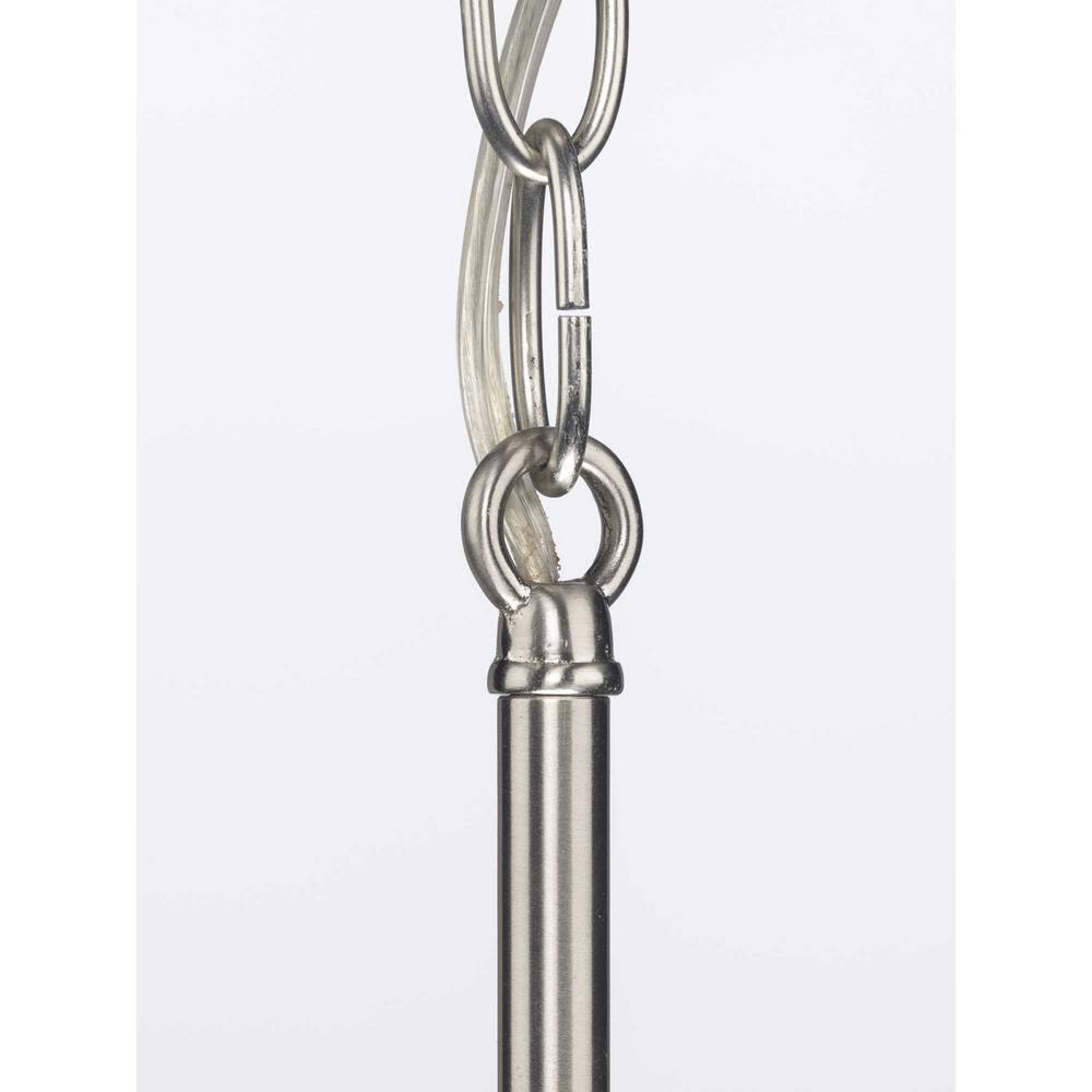 Progress Lighting Mast 1-Light Mini-Pendant, Brushed Nickel, Clear and Etched Glass Shade
