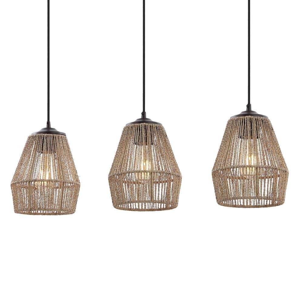 Jonathan Y Ibiza Island Seagrassmetal Bohemian Coastal Led Pendant