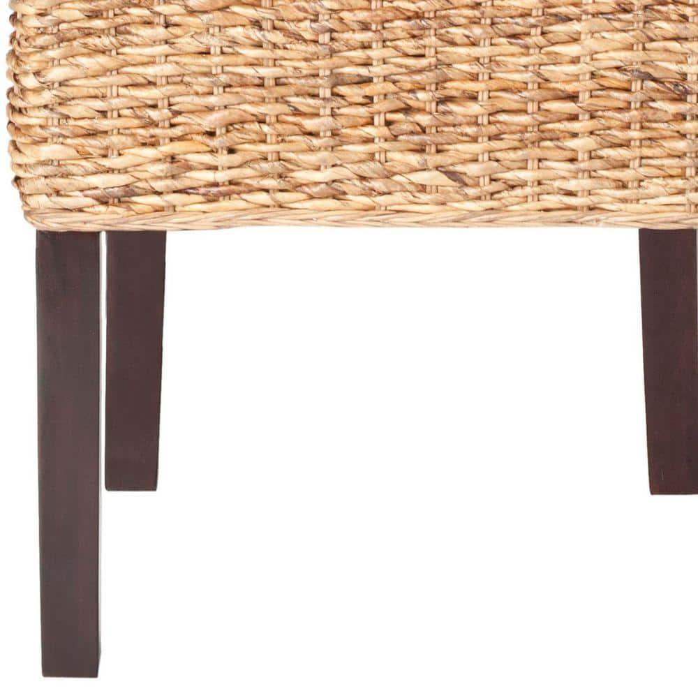 Kiska 18" H Rattan Side Chair (Set of 2) - FOX1021 - Dark Brown - Safavieh Couture