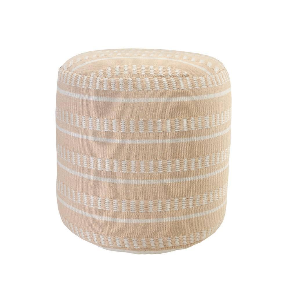 Langley Street® Lebo Coastal Striped Indoor/Outdoor Upholstered Pouf