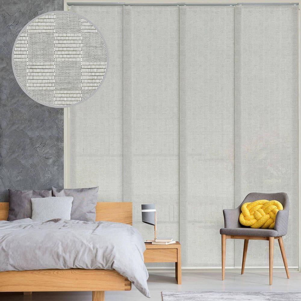 Bishop Sheer Adjustable Sliding Hanging Room Divider with 23 in. Slats Up to 86 in. W x 96 in. L