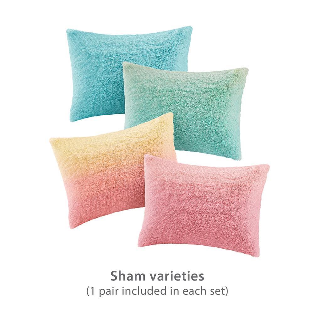 Intelligent Design Pastel Ombre Shaggy Faux Fur Comforter Set