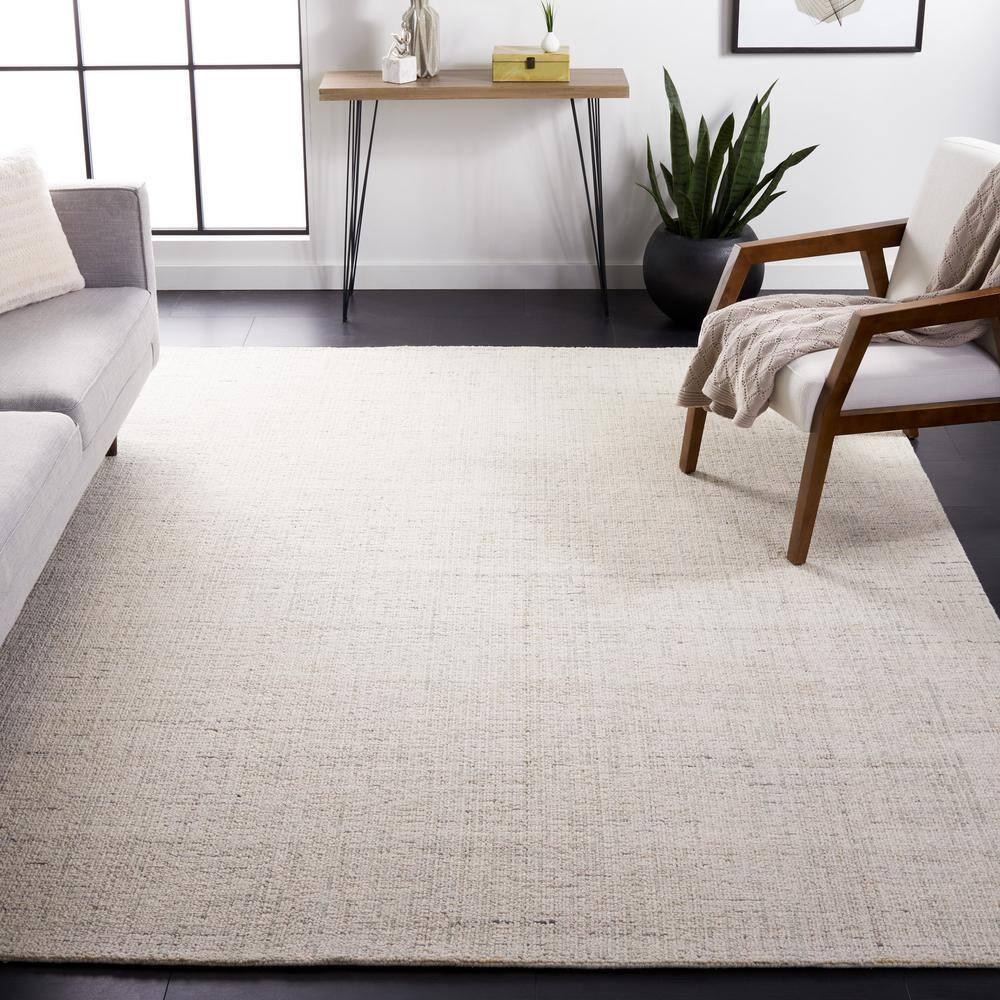 Abstract ABT468 Handmade Indoor Area Rug - Ivory/Light Gray - 8'x8' - Safavieh
