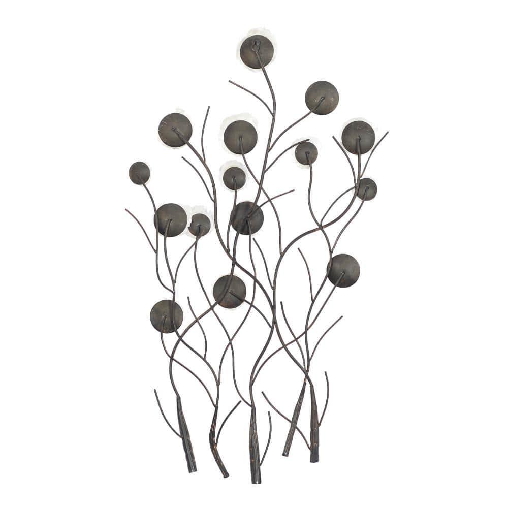 Metal Floral Wall Decor with Capiz Accents White - Olivia & May