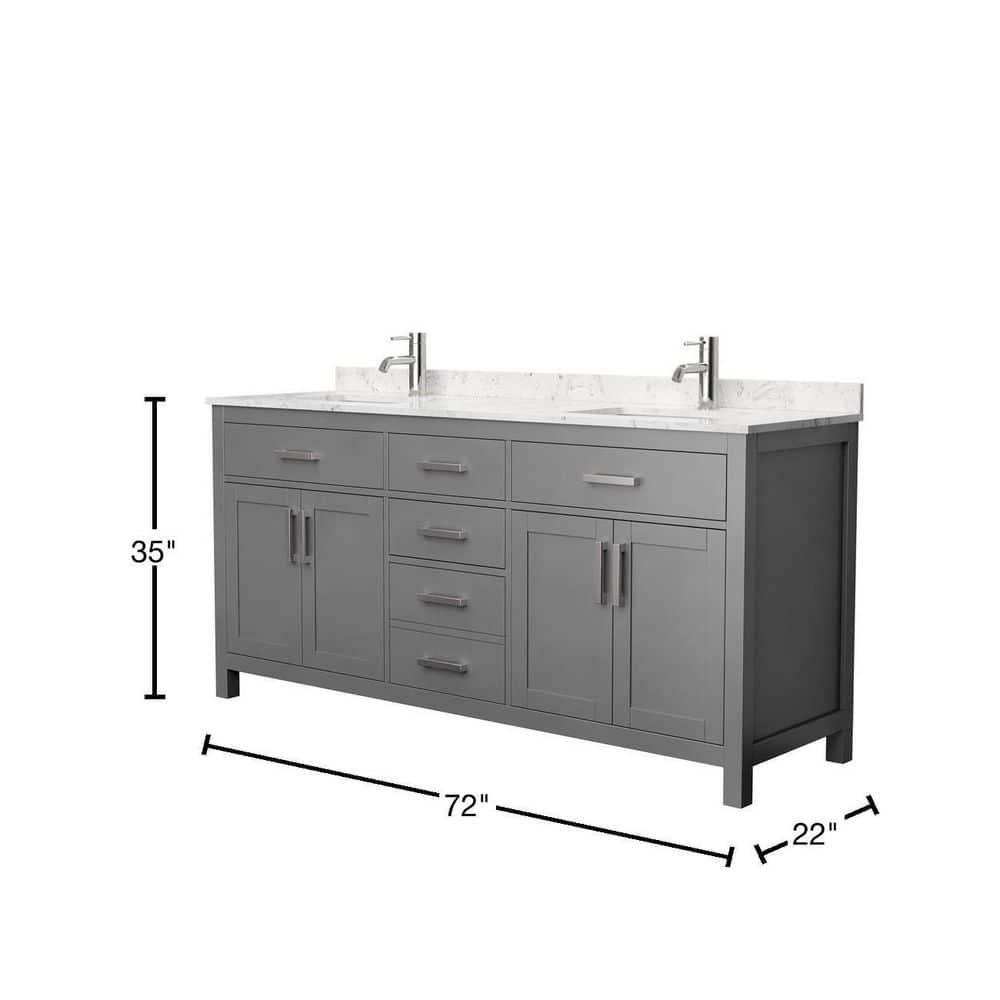 Beckett 72" Freestanding Double Bathroom Vanity with Cultured Marble Top