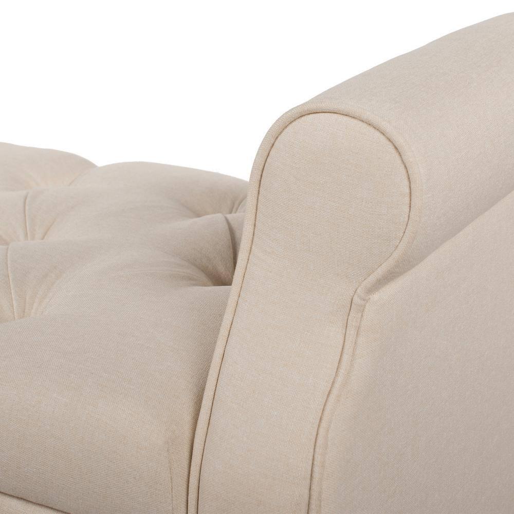 Jacqueline Tufted Roll Arm Storage Bench Sky Neutral