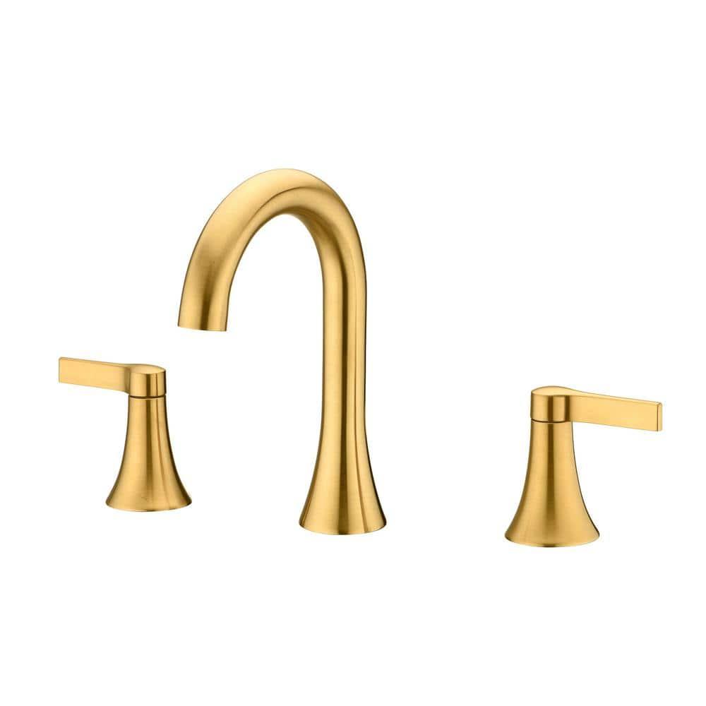 Widespread Bathroom Faucet with Drain Assembly