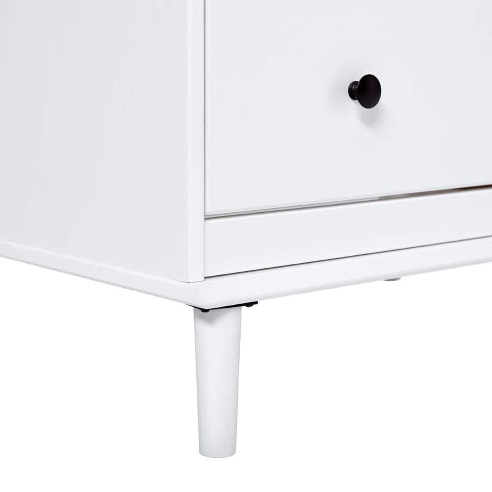 Walker Edison Tall Wood Dresser Bedroom Storage Drawer Organizer Closet Hallway, 4 Drawer, White 4 Drawers White