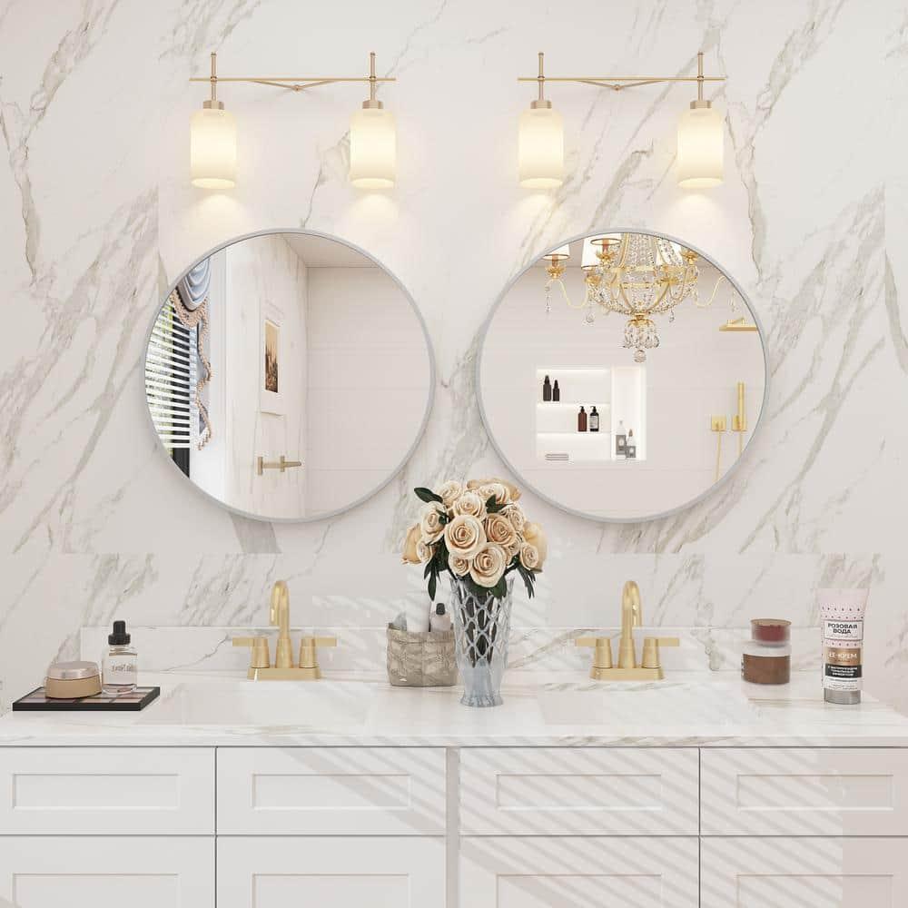 Amara Round High Quality Aluminum Alloy Framed French Cleat Mounted Wall Decor Bathroom Vanity Mirror with 5-Year Warranty