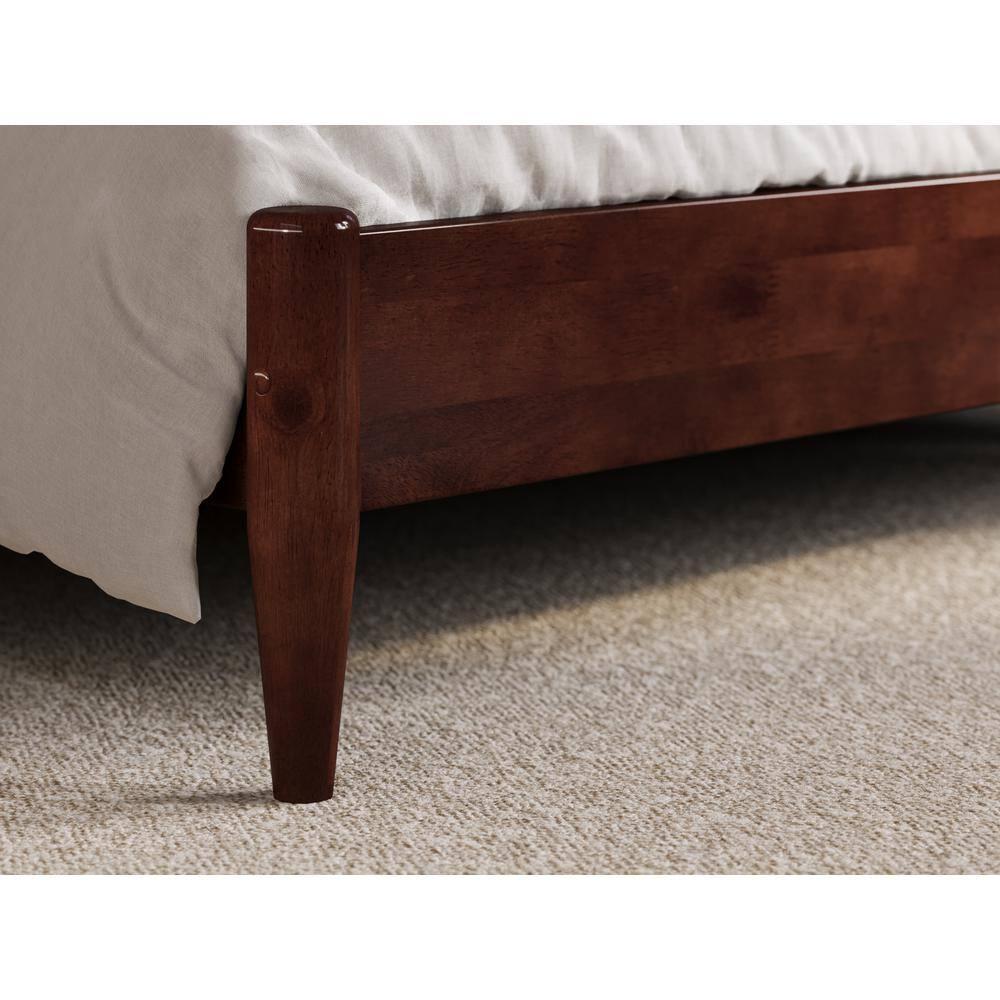 AFI Charlotte King Solid Wood Low Profile Platform Bed, Walnut