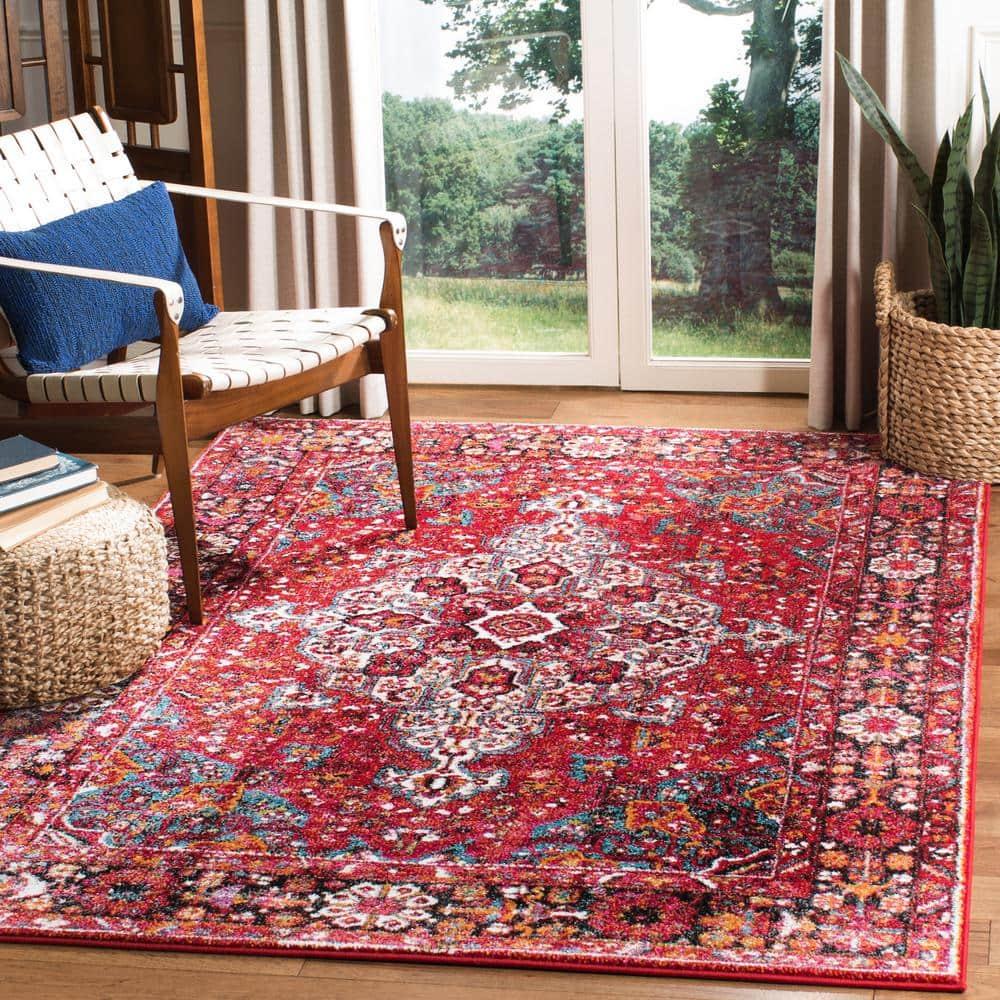 Vintage Hamadan VTH222 Power Loomed Indoor Area Rug - Red/Multi - 5'3"x7'6" - Safavieh
