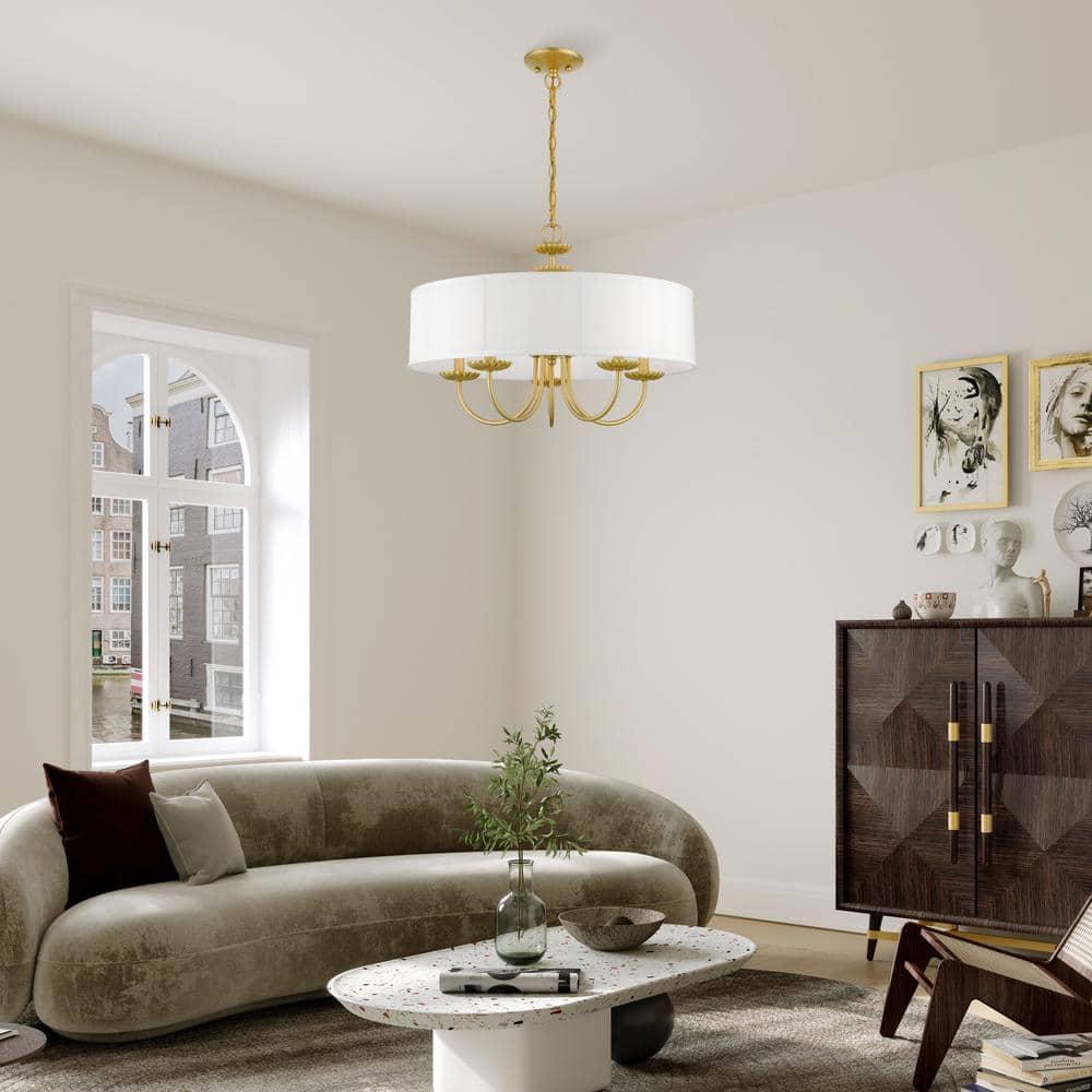 Livex Lighting Brookdale 5 - Light Pendant in  Soft Gold