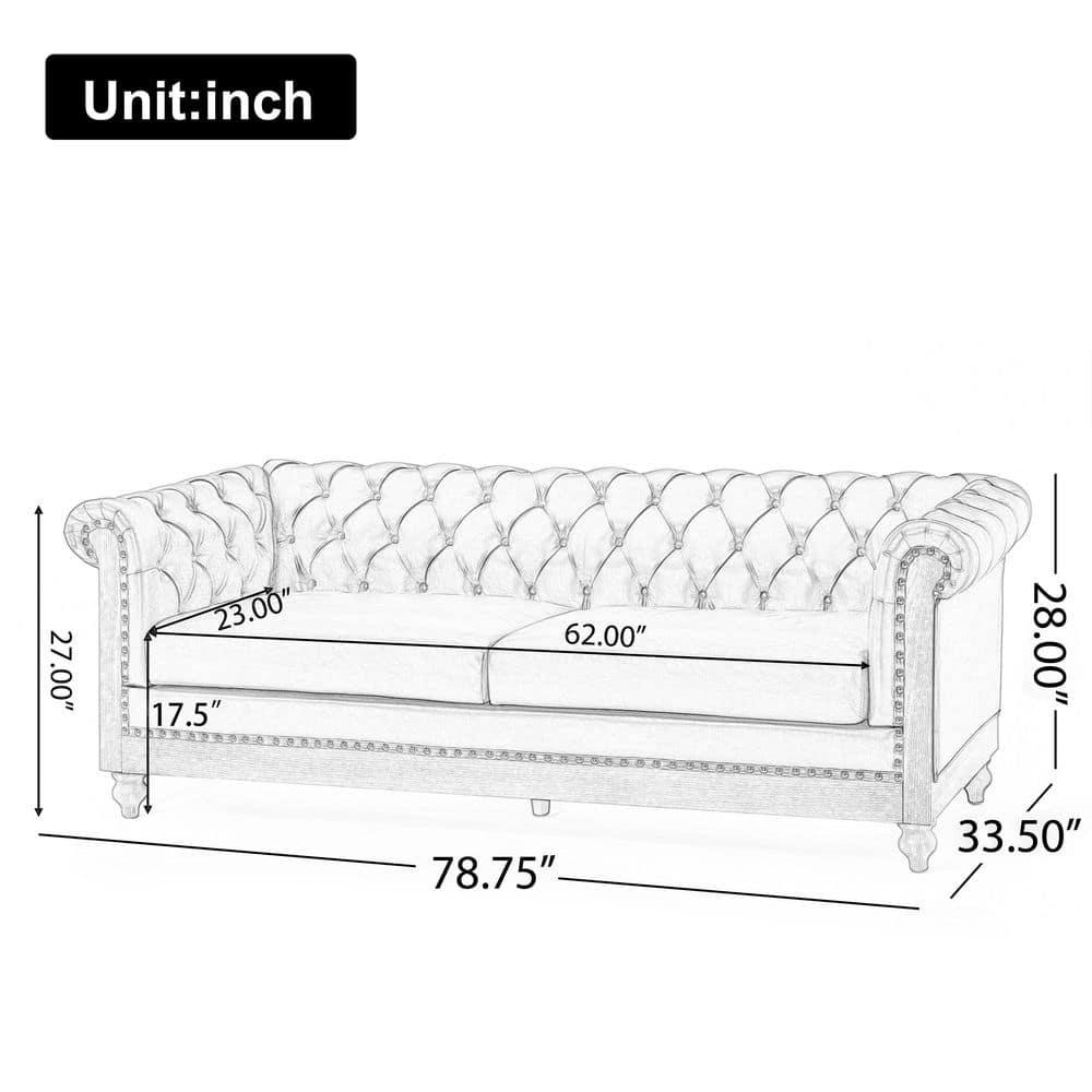 Noble House Glencoe Upholstered Tufted 3 Seater Sofa, Dark Brown