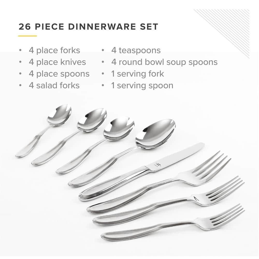 TABLE 12 TABLE 12 Stainless Steel Flatware Set - Service for 4