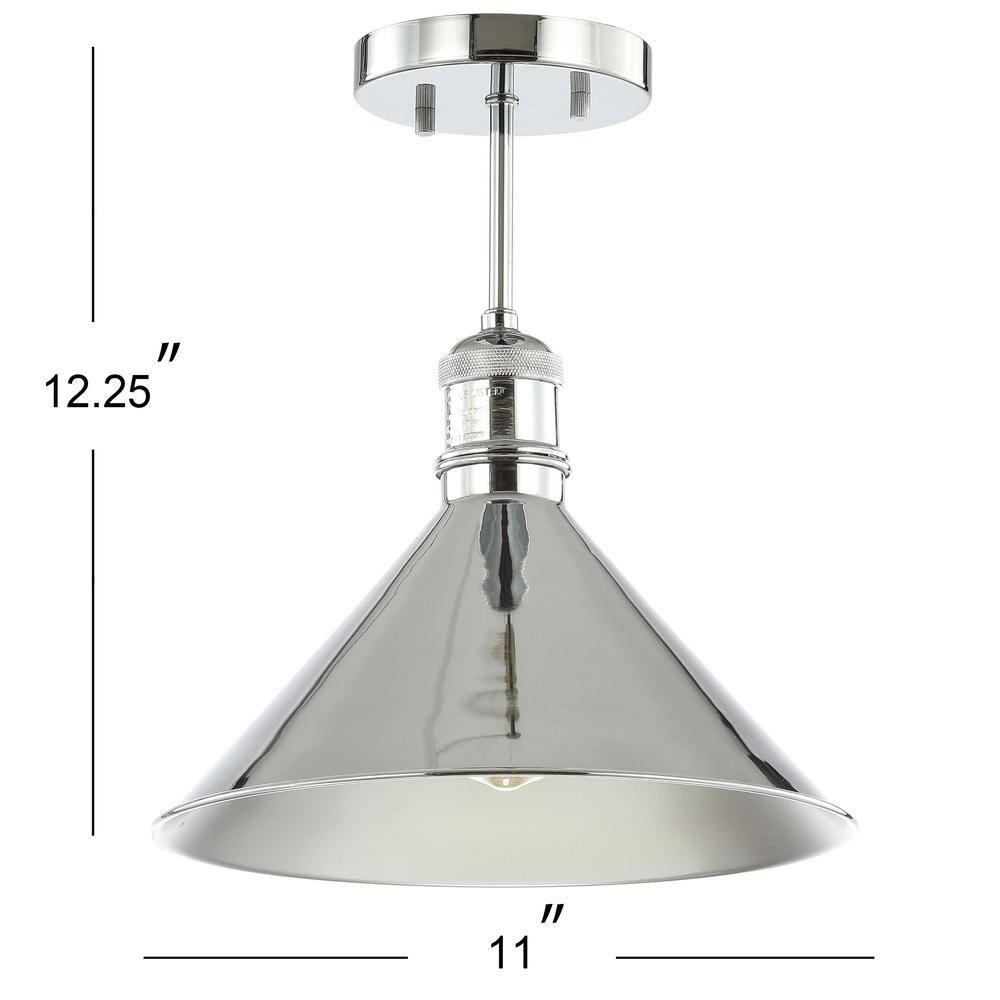 JONATHAN Y JYL9511A Nick 11" Metal LED Semi-Flush Mount, 2700K, Farmhouse, Transitional, Traditional, Rustic, Industrial, Coastal, Office, Living Room, Hallway, Foyer, Oil Rubbed Bronze/Brass Gold