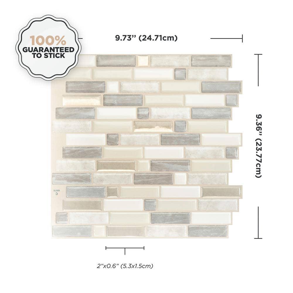 10.06'' W x 10.13'' L Gel Peel and Stick Mosaic Tile