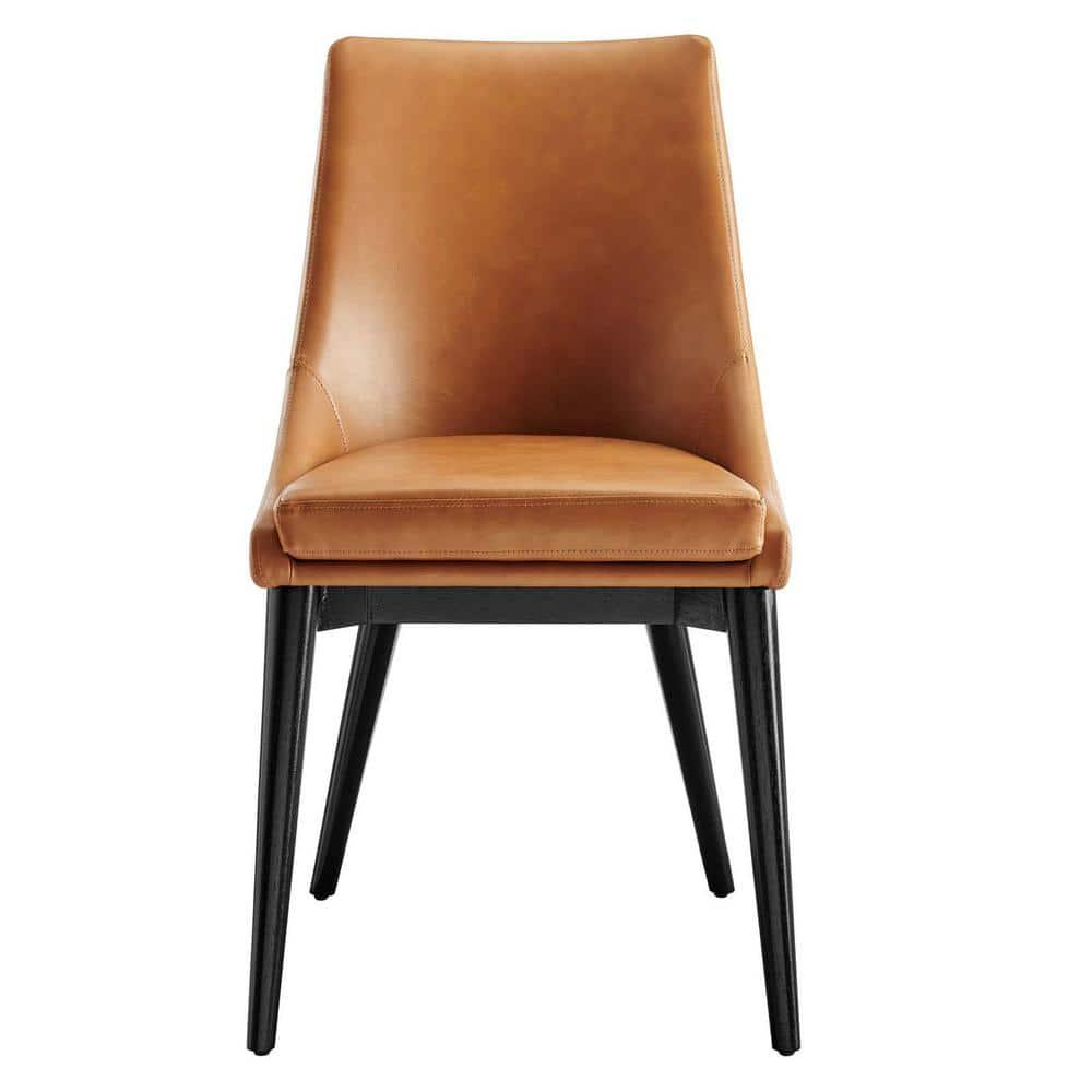 Modway Viscount Vegan Leather Dining Chair in Tan