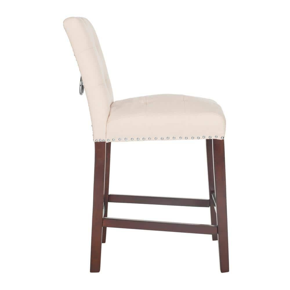 Nikita Counter Stool (Set of 2) - BST6303 - Beige/Espresso - Safavieh