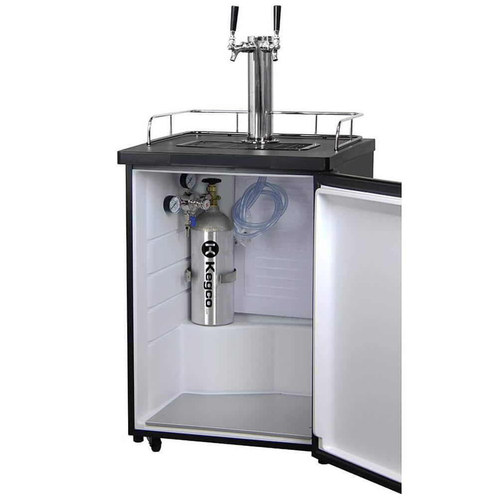 Kegco Kegco 5.6 Cubic Feet Dual Tap Freestanding Kegerator with Adjustable Temperature