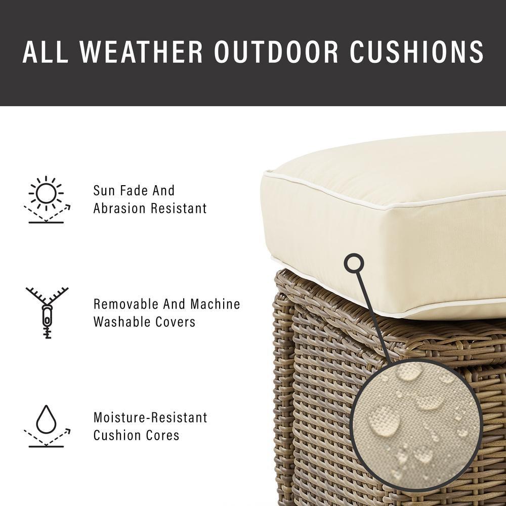 2pk Bradenton Steel Outdoor Swivel Rocking Chairs Sand/Weathered Brown - Crosley: Resin Wicker, Arched Arms, UV-Resistant
