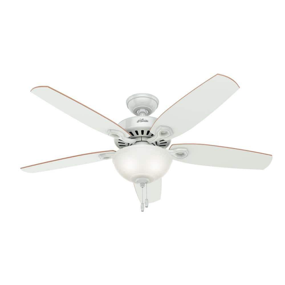 Hunter Fan 52" Builder Deluxe 5 - Blade Standard Ceiling Fan with Pull Chain and Light Kit Included
