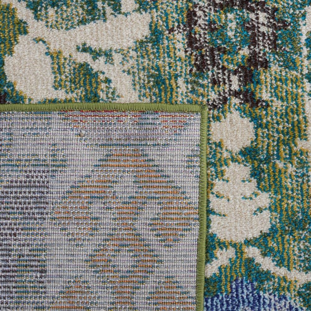 SAFAVIEH Madison Connell Geometric Area Rug, Green/Ivory, 9' x 12'