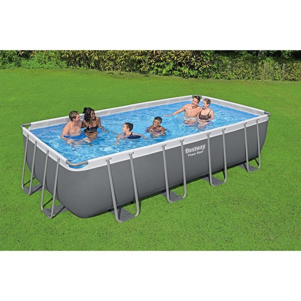 Bestway Power Steel 18' x 9' x 48" Rectangular Above Ground Pool Set