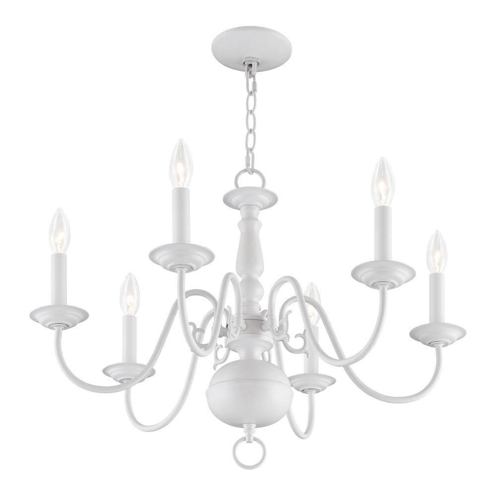 Livex Lighting Williamsburgh 6 - Light Chandelier in  White