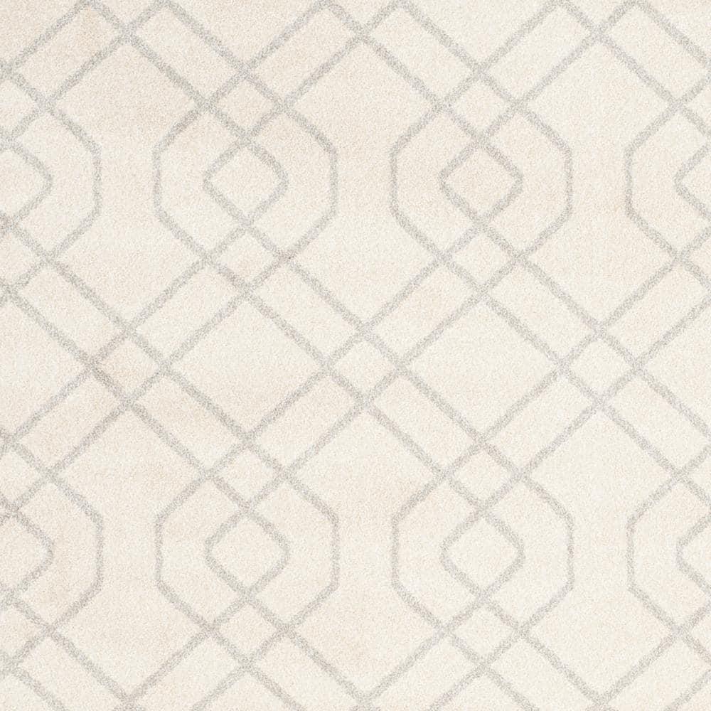 SAFAVIEH Amherst Roseann Geometric Area Rug, Ivory/Light Grey, 9' x 12'