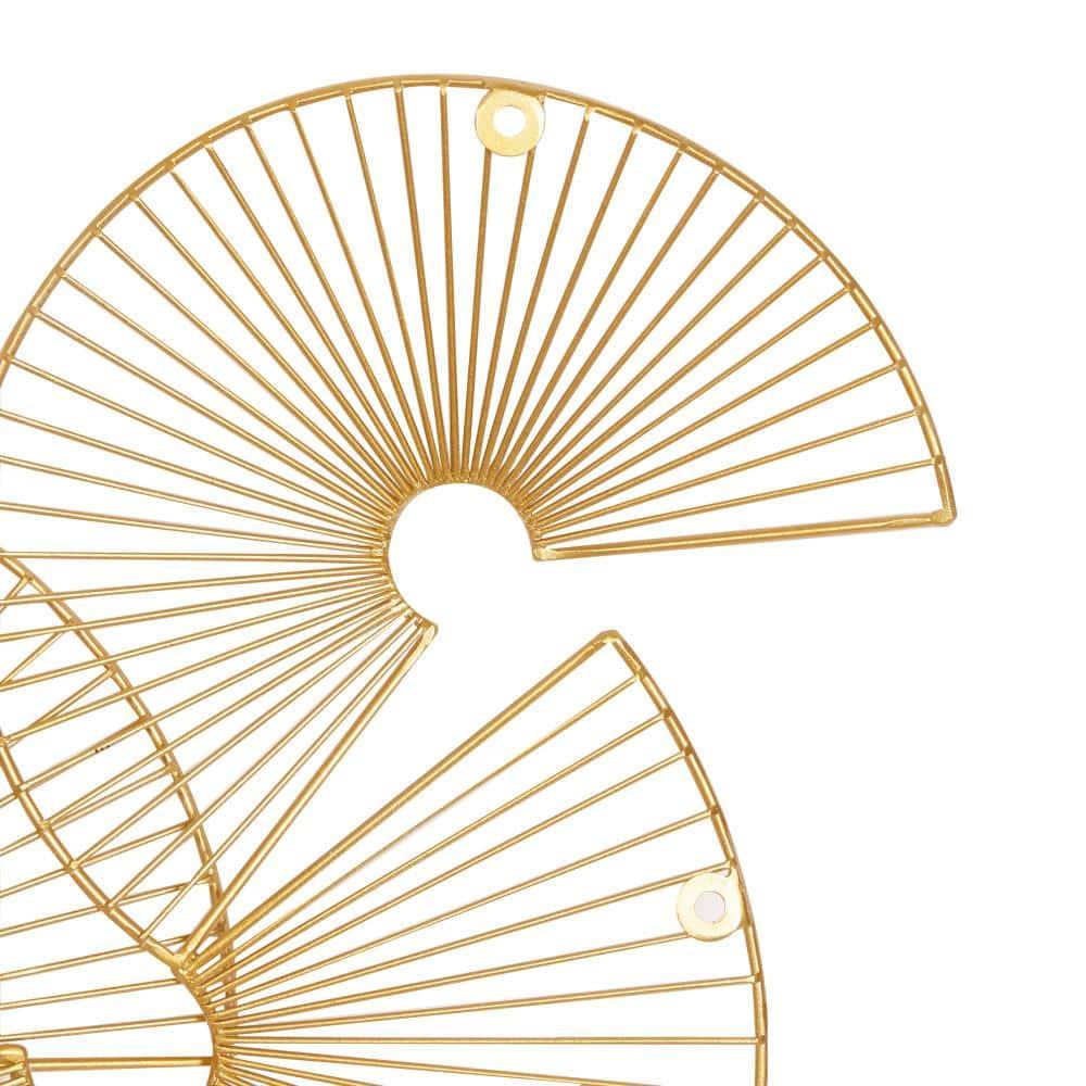 CosmoLiving by Cosmopolitan Gold Metal Half Moon Sunburst Wall Decor