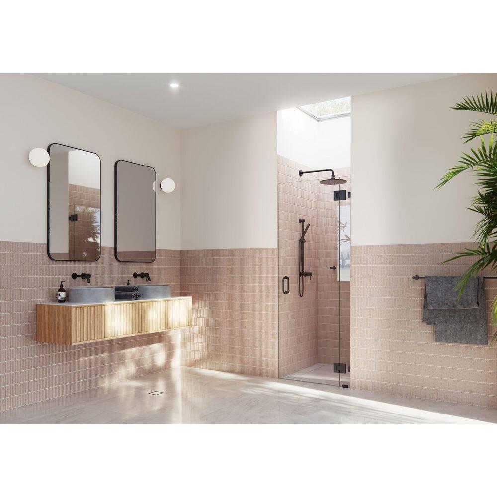 Glass Warehouse Halo 31.75 in. x 78 in. Frameless Glass Hinge Shower Door GW-GH-31-75-MB