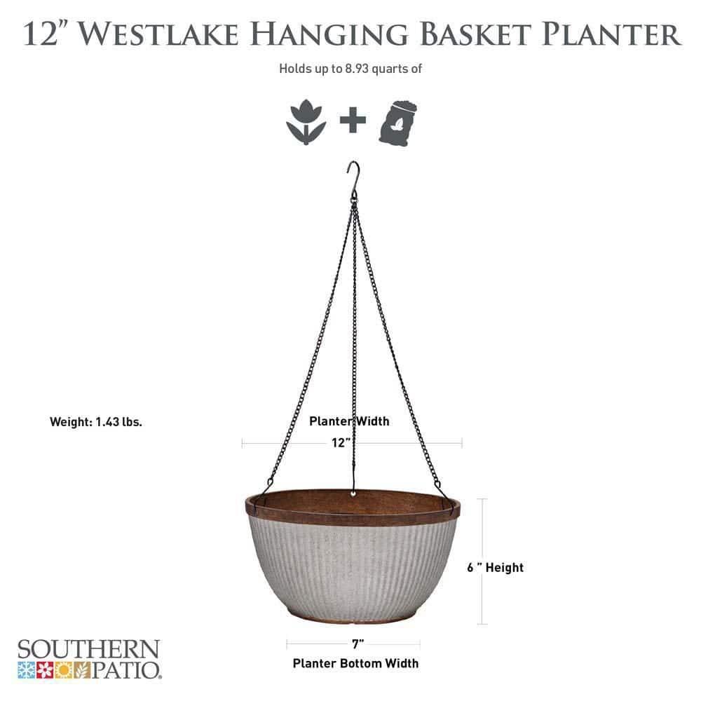 Southern Patio® Westlake Hanging Resin Pot Planter Round