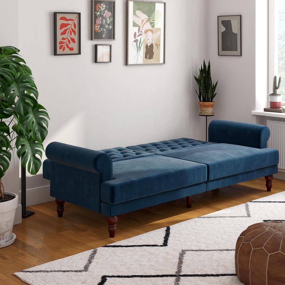 Cassidy Twin 83.5'' Velvet Tufted Convertible Sofa