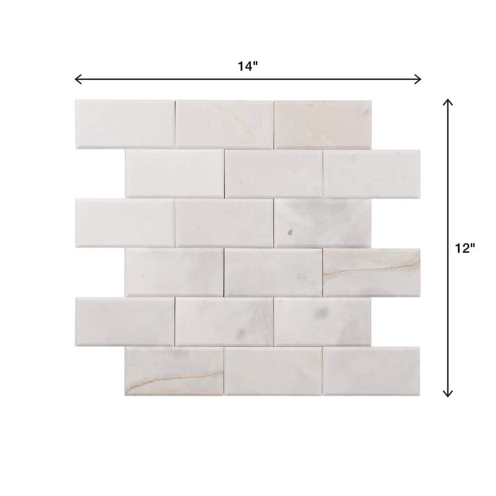 Daltile Simply Stick Mosaix 4'' W x 2'' L Natural Stone Peel and Stick Mosaic Tile