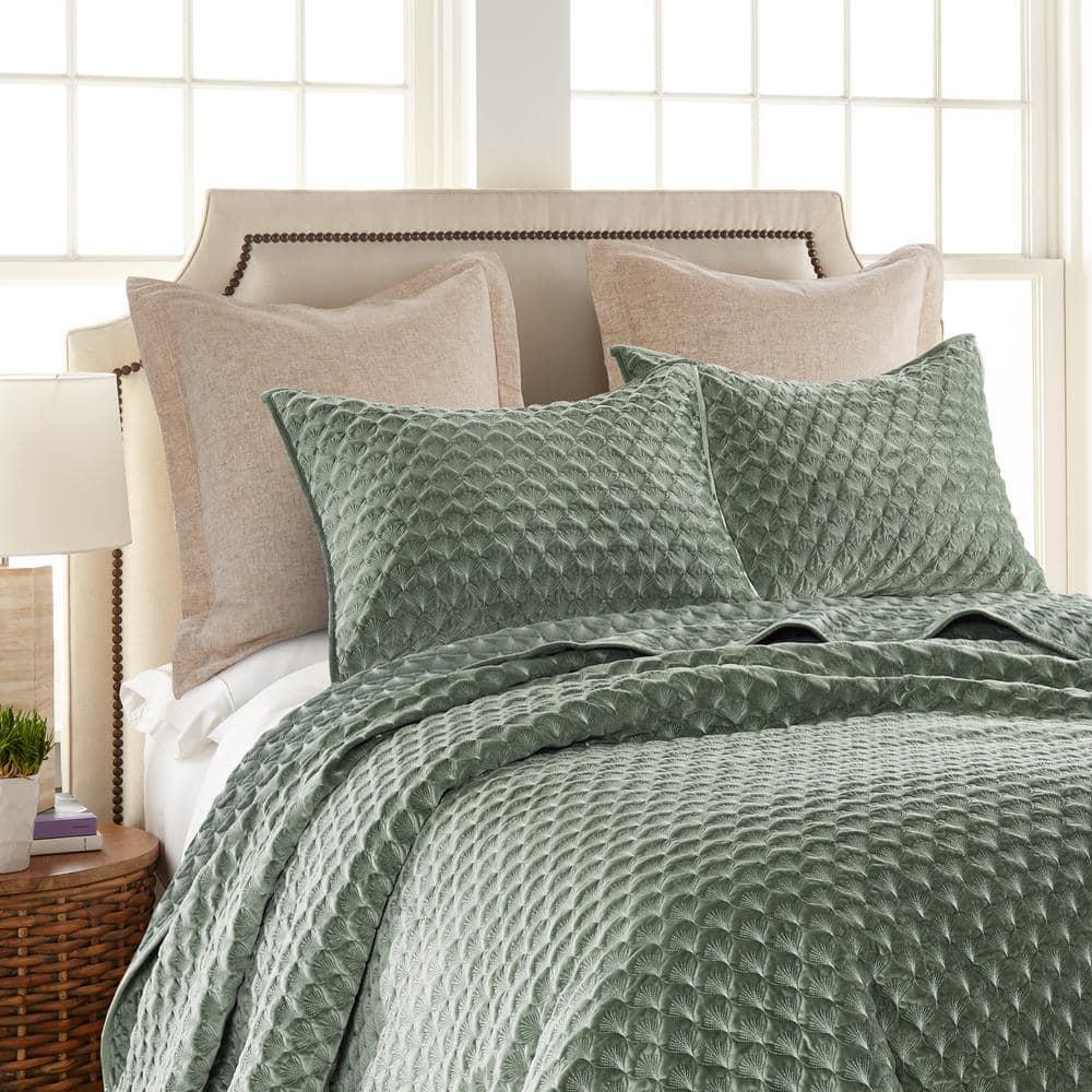 Merano Velvet Full/Queen Quilt Green - Levtex Home